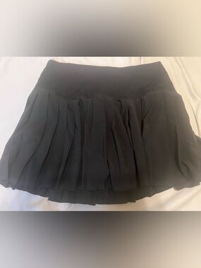 American Eagle Outfitters Black Pleated Skater Mini Skirt
